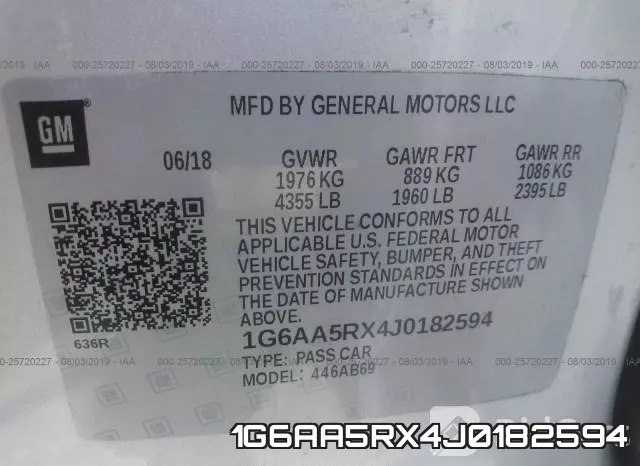 1G6AA5RX4J0182594 фото 10
