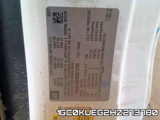 1GC0KUEG2HZ273780 фото 2