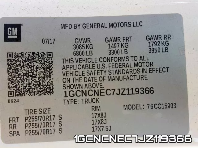 1GCNCNEC7JZ119366 фото 2