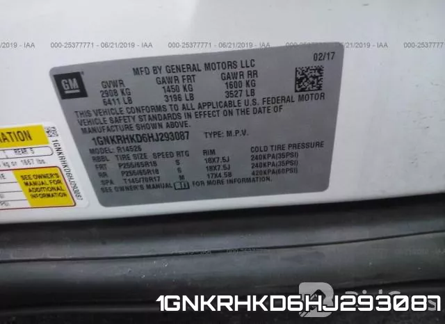 1GNKRHKD6HJ293087 фото 10