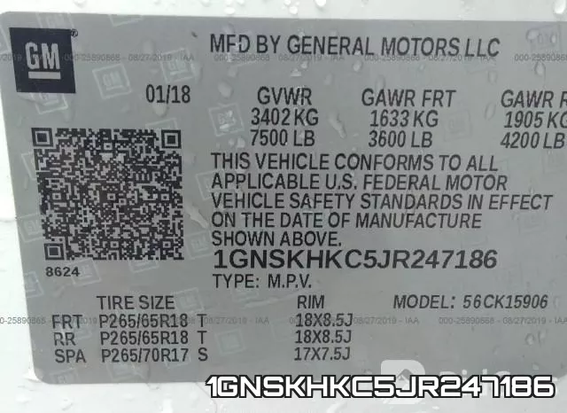1GNSKHKC5JR247186 фото 10