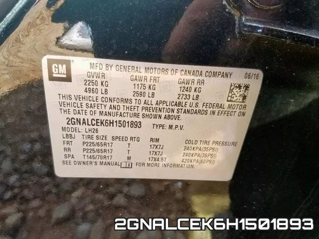 2GNALCEK6H1501893 фото 2