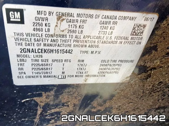 2GNALCEK6H1615442 фото 2