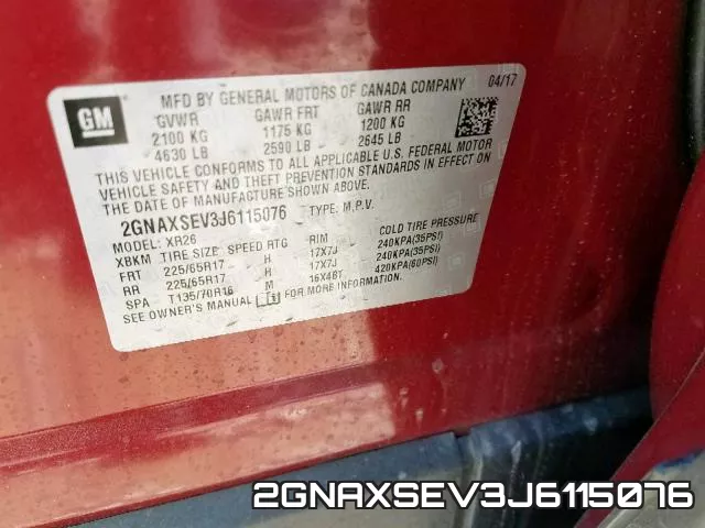 2GNAXSEV3J6115076 фото 2