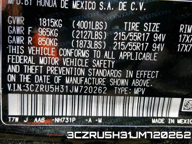 3CZRU5H31JM720262 фото 2