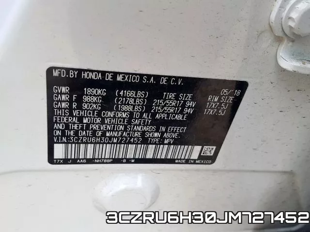 3CZRU6H30JM727452 фото 2