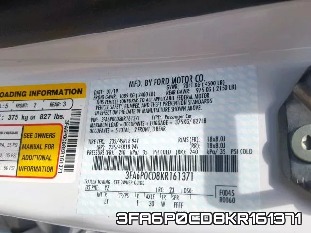 3FA6P0CD8KR161371 фото 2