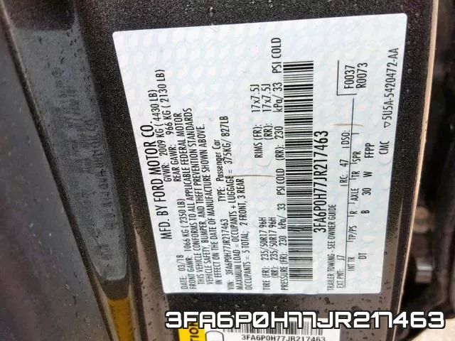 3FA6P0H77JR217463 фото 2