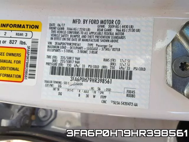 3FA6P0H79HR398561 фото 2