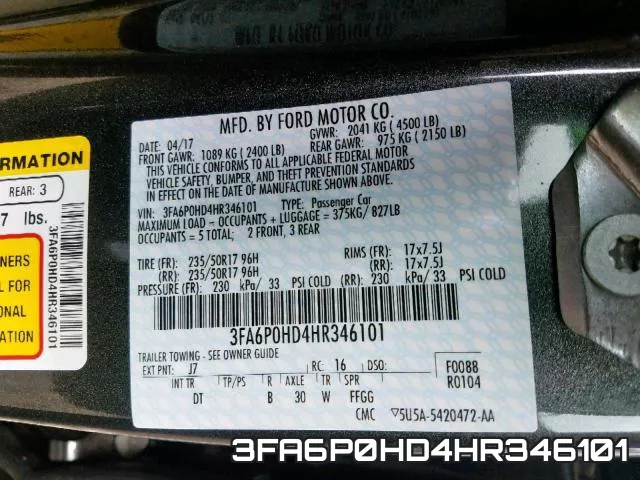 3FA6P0HD4HR346101 фото 2