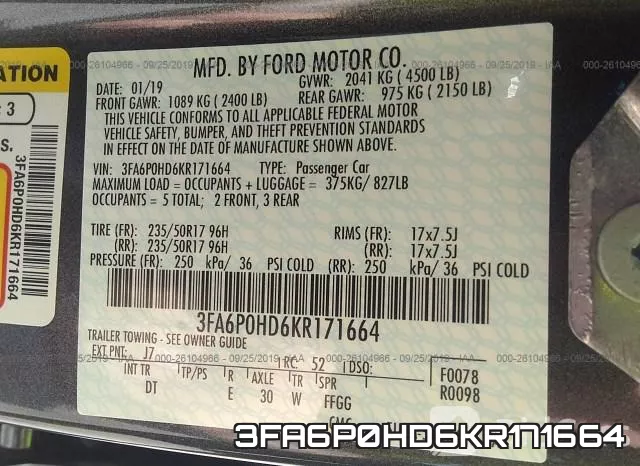 3FA6P0HD6KR171664 фото 10