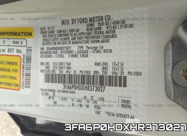 3FA6P0HDXHR373027 фото 10