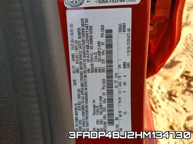 3FADP4BJ2HM134730 фото 2