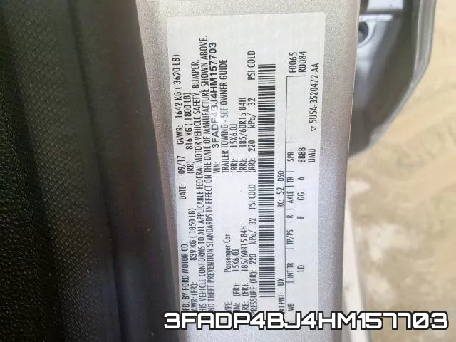 3FADP4BJ4HM157703 фото 2