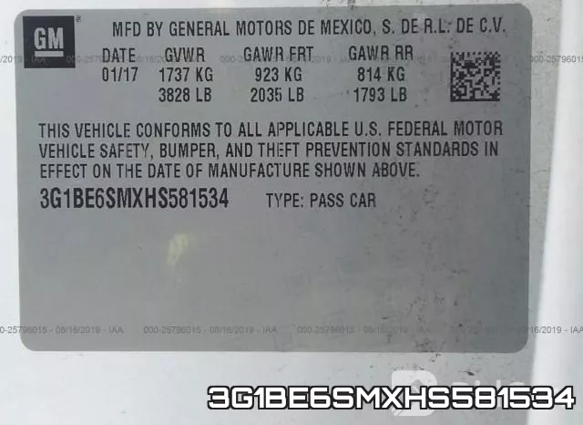 3G1BE6SMXHS581534 фото 10