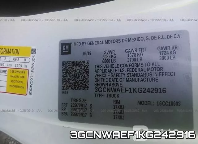 3GCNWAEF1KG242916 фото 10