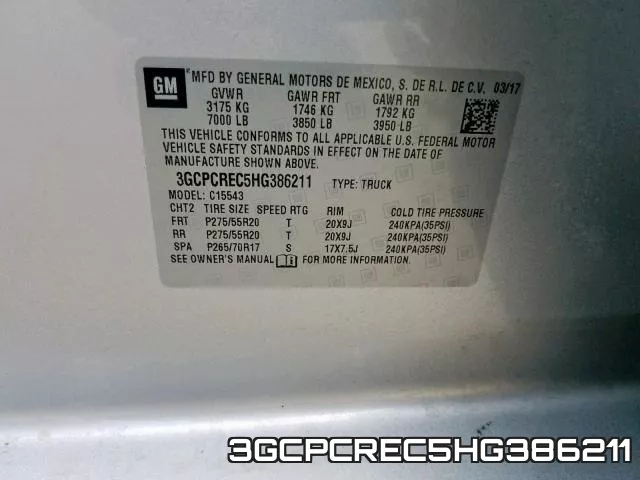 3GCPCREC5HG386211 фото 2