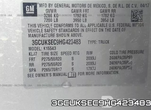 3GCUKSEC9HG423483 фото 10