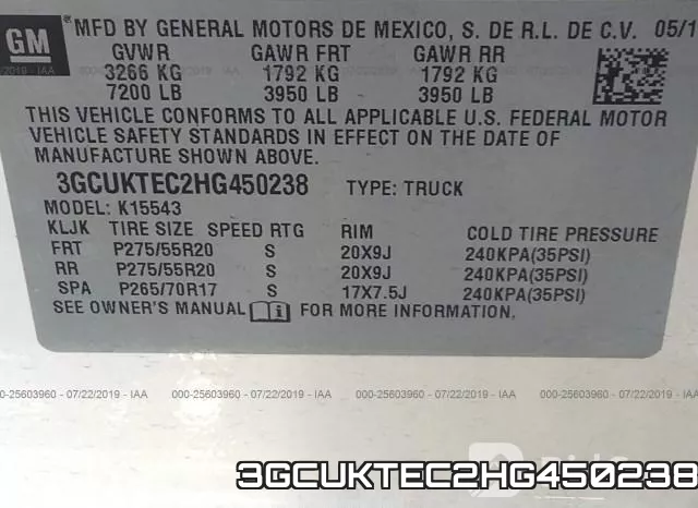 3GCUKTEC2HG450238 фото 10