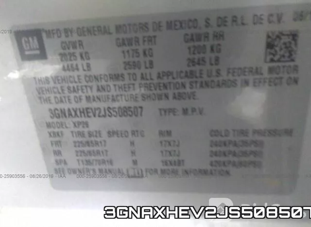 3GNAXHEV2JS508507 фото 10
