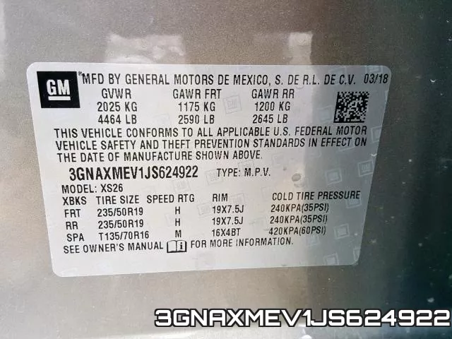 3GNAXMEV1JS624922 фото 2