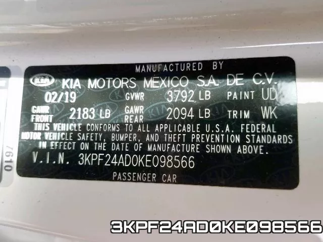 3KPF24AD0KE098566 фото 2