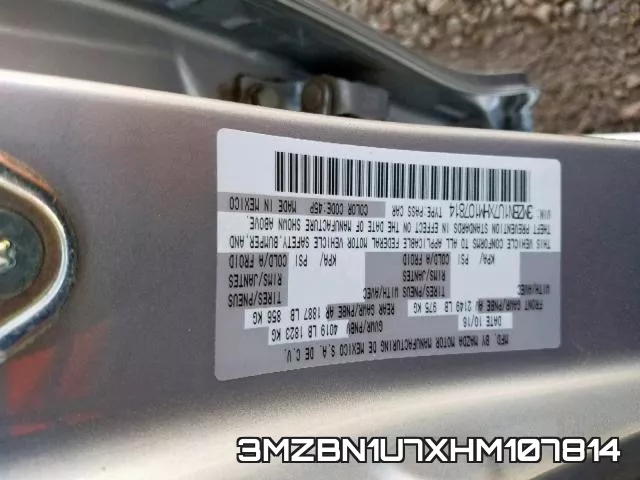 3MZBN1U7XHM107814 фото 2