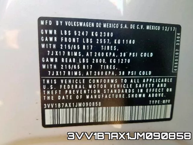3VV1B7AX1JM090858 фото 2