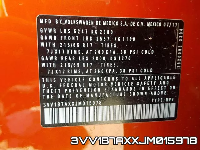 3VV1B7AXXJM015978 фото 2