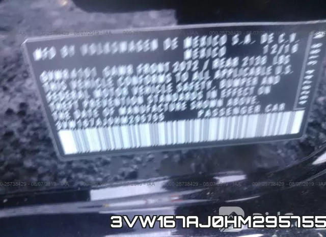 3VW167AJ0HM295755 фото 10