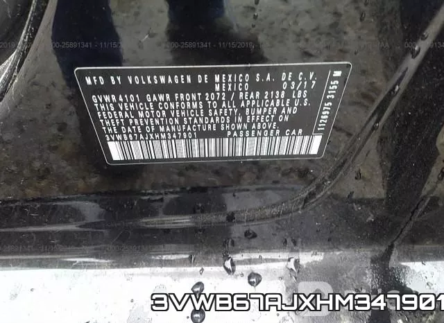 3VWB67AJXHM347901 фото 10