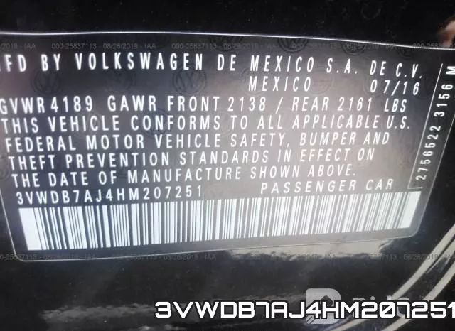 3VWDB7AJ4HM207251 фото 10
