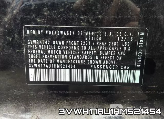 3VWH17AU1HM521454 фото 10