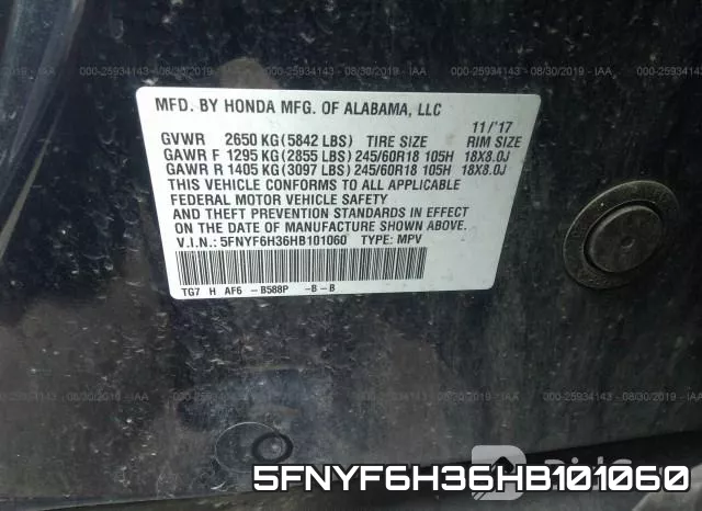 5FNYF6H36HB101060 фото 10