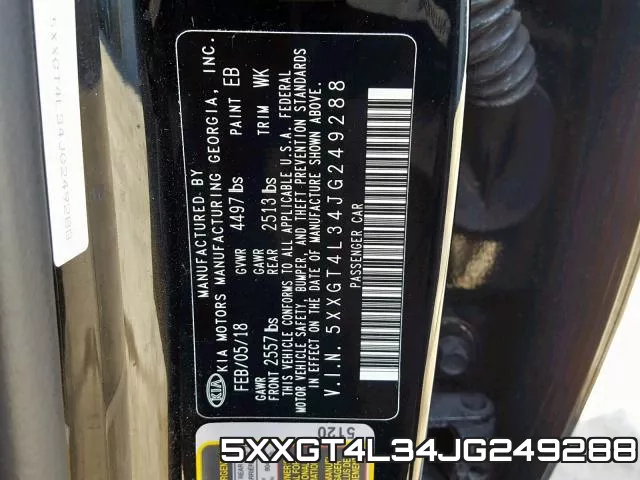 5XXGT4L34JG249288 фото 2