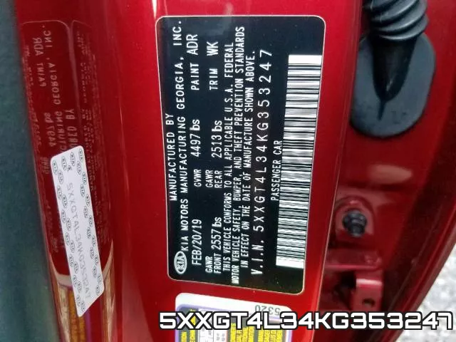5XXGT4L34KG353247 фото 2