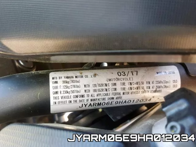 JYARM06E9HA012034 фото 2