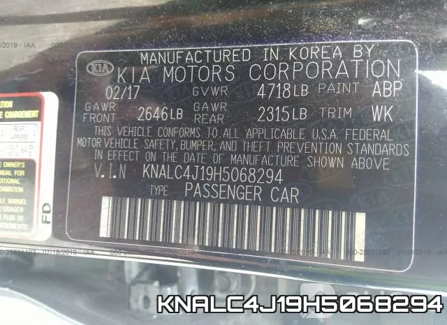 KNALC4J19H5068294 фото 9