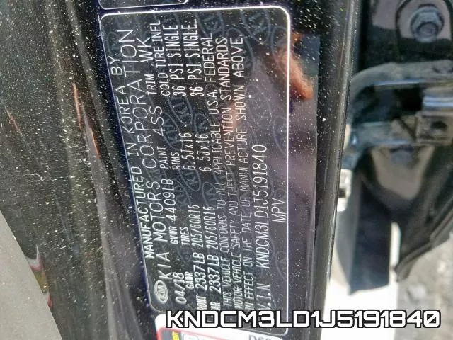 KNDCM3LD1J5191840 фото 2