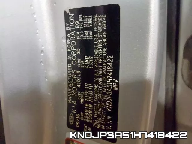 KNDJP3A51H7418422 фото 2