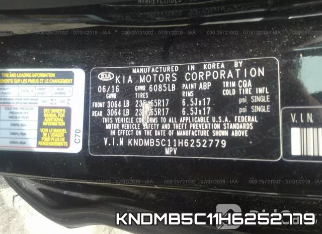 KNDMB5C11H6252779 фото 10
