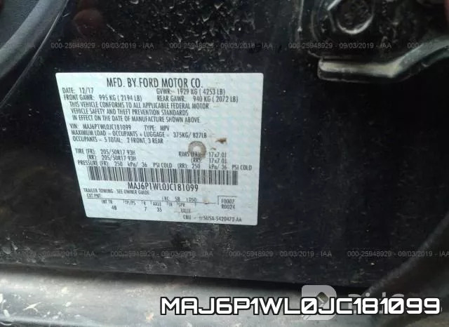 MAJ6P1WL0JC181099 фото 9
