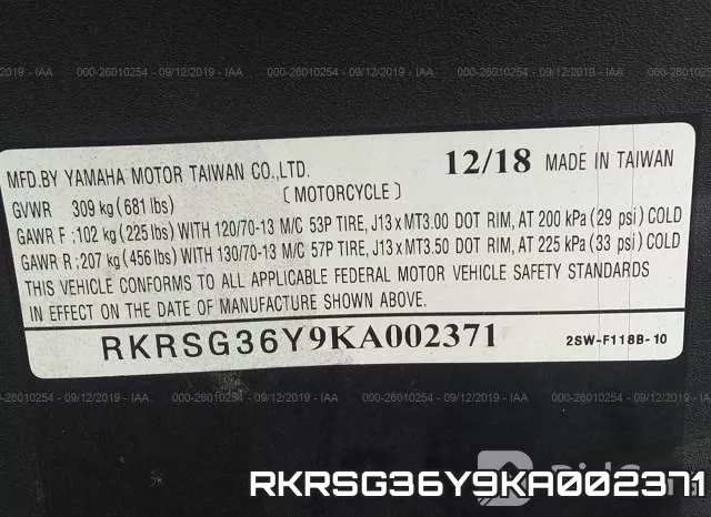 RKRSG36Y9KA002371 фото 2