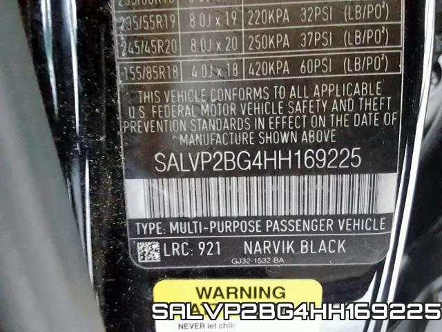 SALVP2BG4HH169225 фото 2