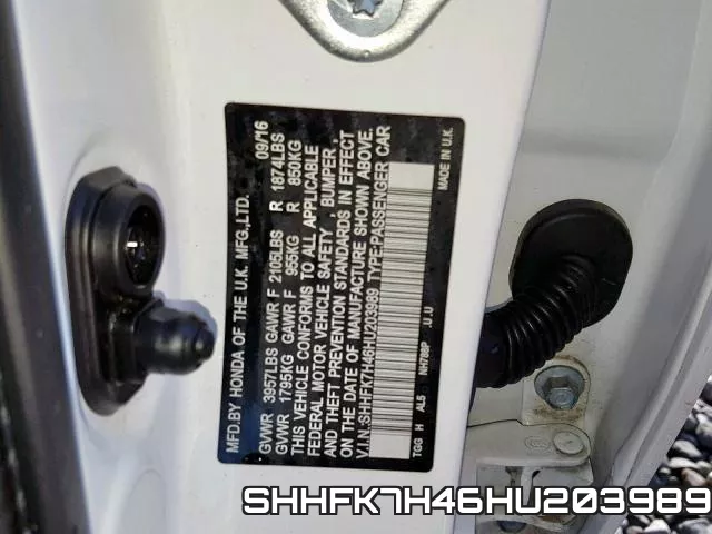 SHHFK7H46HU203989 фото 2