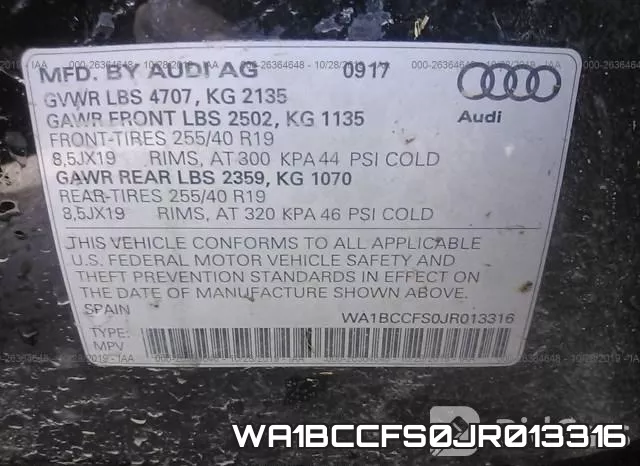 WA1BCCFS0JR013316 фото 10