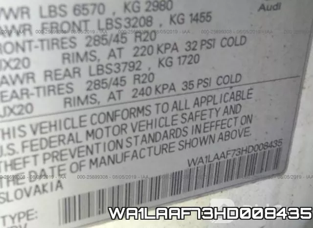 WA1LAAF73HD008435 фото 10