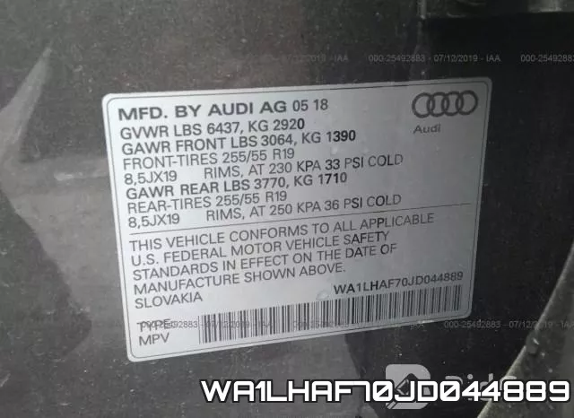 WA1LHAF70JD044889 фото 10