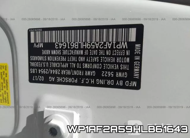 WP1AF2A59HLB61643 фото 10