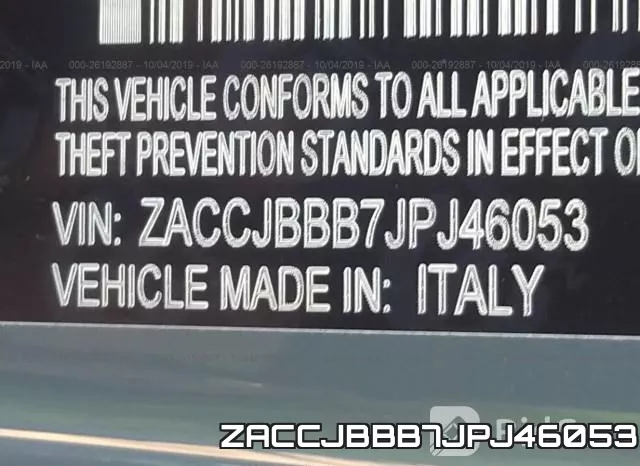ZACCJBBB7JPJ46053 фото 10
